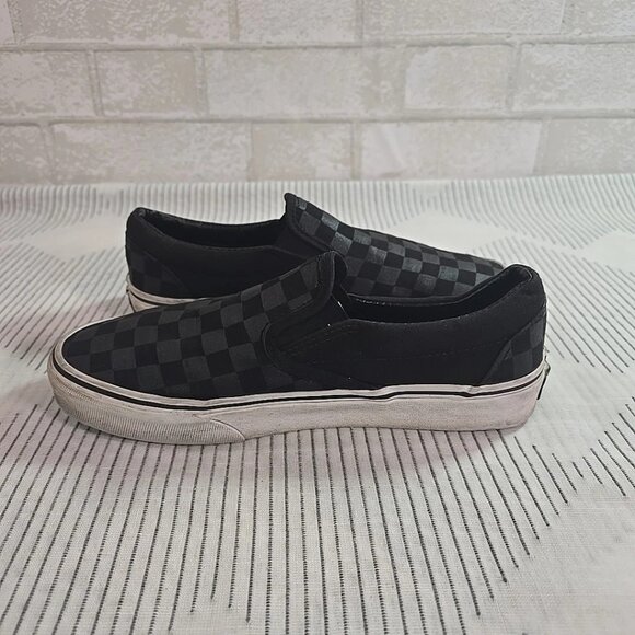 VANS Gray & Black Classic Checkerboard Slip on Sneakers Women's 7.5 Men's 6 - Picture 9 of 12
